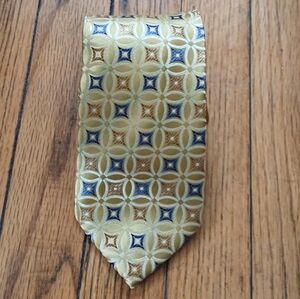Alexander Julian Colours Men's VTG  Blue/Gold 100% Polyester Hand Made Necktie